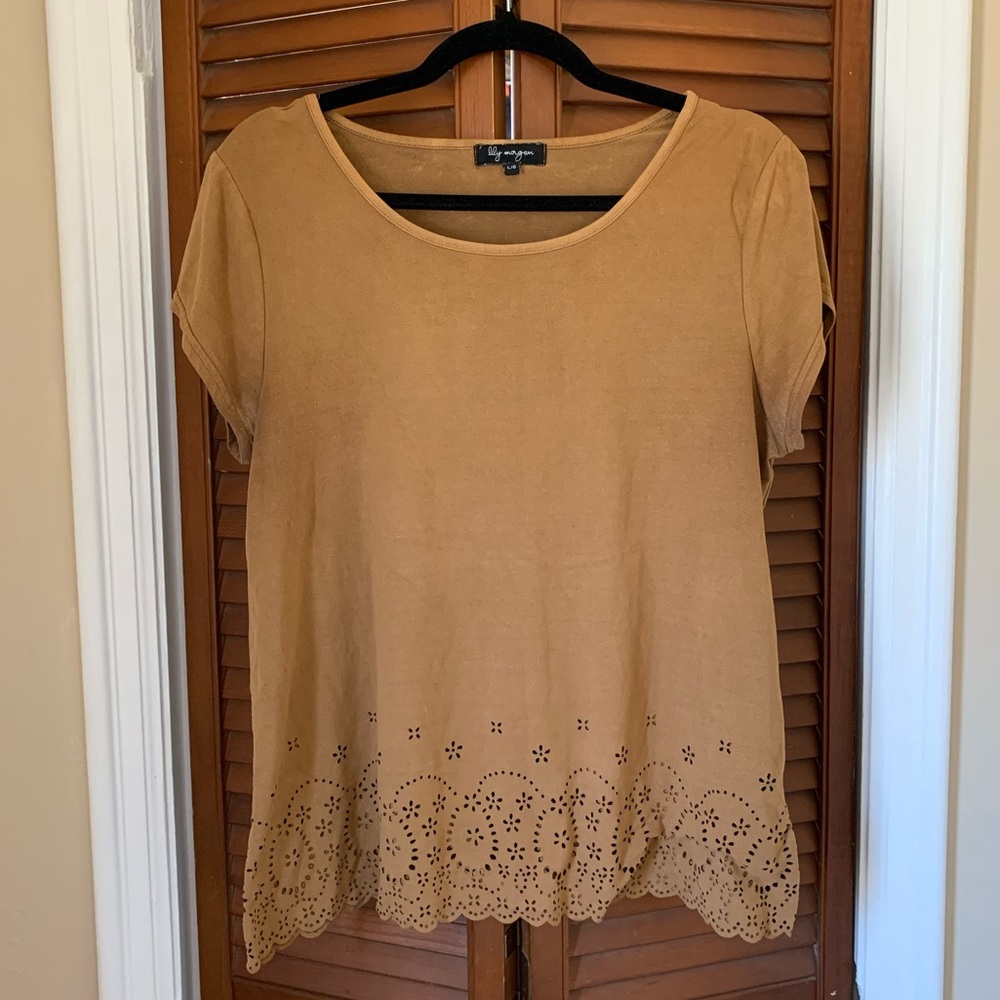 Lily Morgan Suede Boho Top